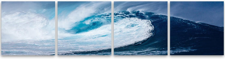 Feeby. Leinwandbild, Bilder, Wand Bild - 4 Teile - Panoramabild, Wandbilder, Kunstdruck 80x20 cm, WE