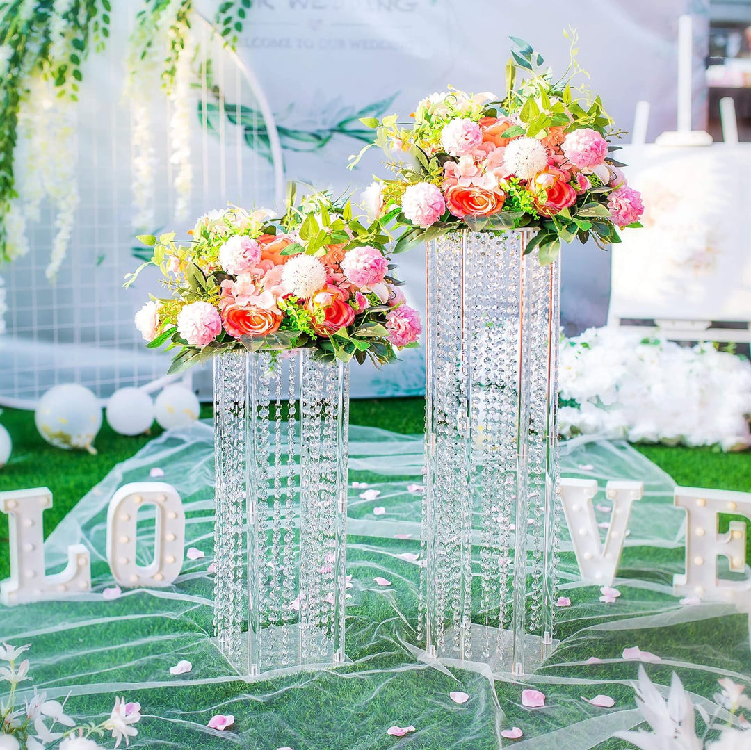 Nuptio 2 Stück Hochzeit Mittelstücke für Tischvasen 60cm Hohe Blumenvase Blumenständer für Partytisc