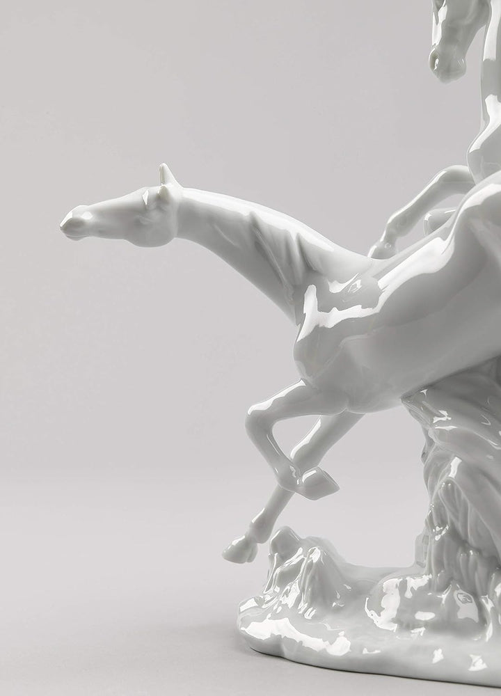 LLADRÓ Figur Pferde Im Galopp. Weiss. Pferde. Porzellan.