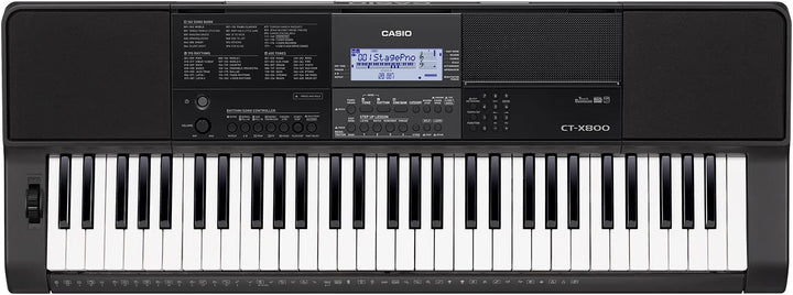 Casio CT-X800 Keyboard mit 61 anschlagdynamischen Standardtasten und Begleitautomatik Single, Single