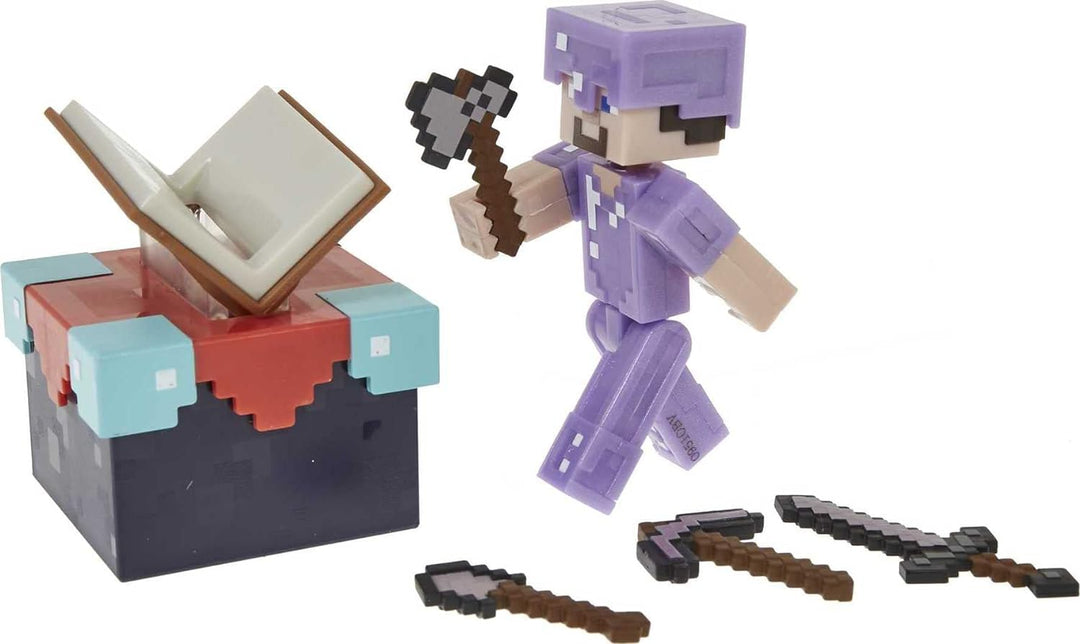Minecraft GYB62 - Zauberraum-Spielset mit ca. 8 cm grosser Steve-Figur und Zubehör,Spielzeug ab 6 Ja
