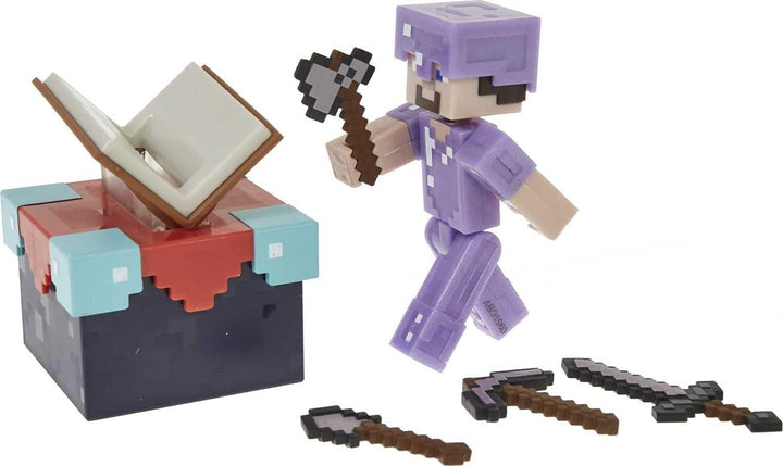 Minecraft GYB62 - Zauberraum-Spielset mit ca. 8 cm grosser Steve-Figur und Zubehör,Spielzeug ab 6 Ja
