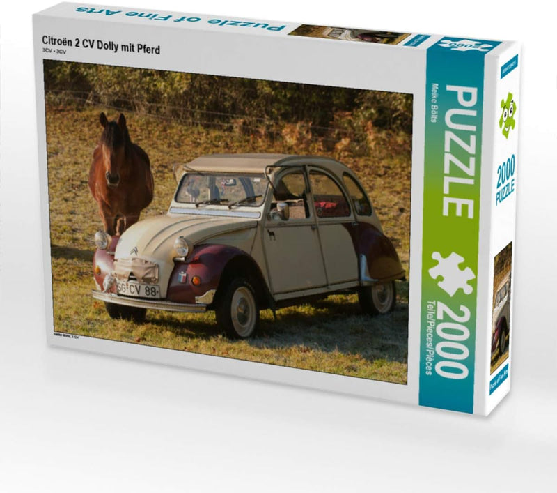 CALVENDO Puzzle Citroën 2 CV Dolly mit Pferd 2000 Teile Lege-Grösse 90 x 67 cm Foto-Puzzle Bild von