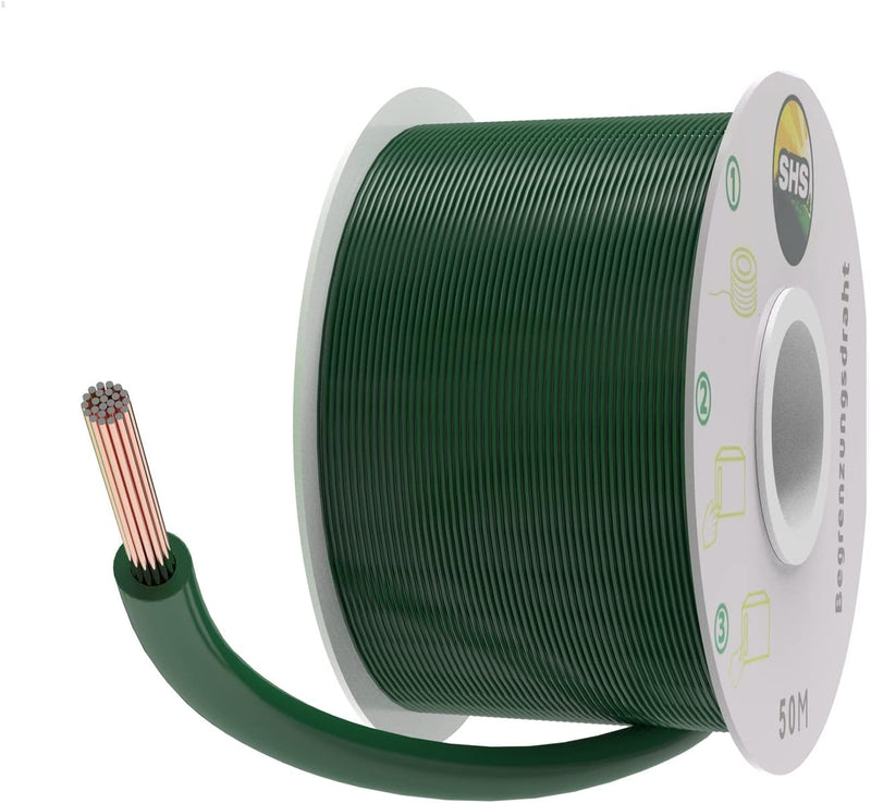 50m Begrenzungskabel + 10 Kabelverbinder für Mähroboter Rasenmäher Rasenroboter Zubehör Set Begrenzu