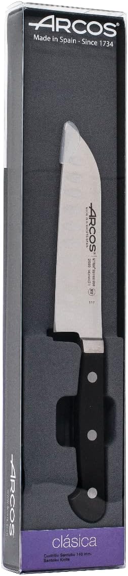 Arcos 256900 Serie Clasica - Santoku Messer Messer Asiatischer Art- Klinge aus Nitrum geschmiedetem