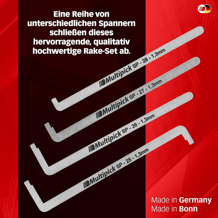 MULTIPICK ELITE 12 Profi Dietrich Set - [12 Teile | 0,6 mm] Made in Germany - Lockpick Tool, Schlöss
