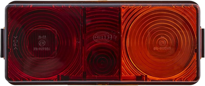 HELLA - Heckleuchte - Glühlampe - 12/24V - Anbau/geschraubt - Lichtscheibenfarbe: rot/gelb - Stecker