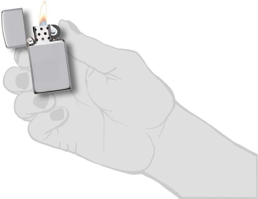 Zippo Chrom-Feuerzeuge Silber Slim, Silber Slim
