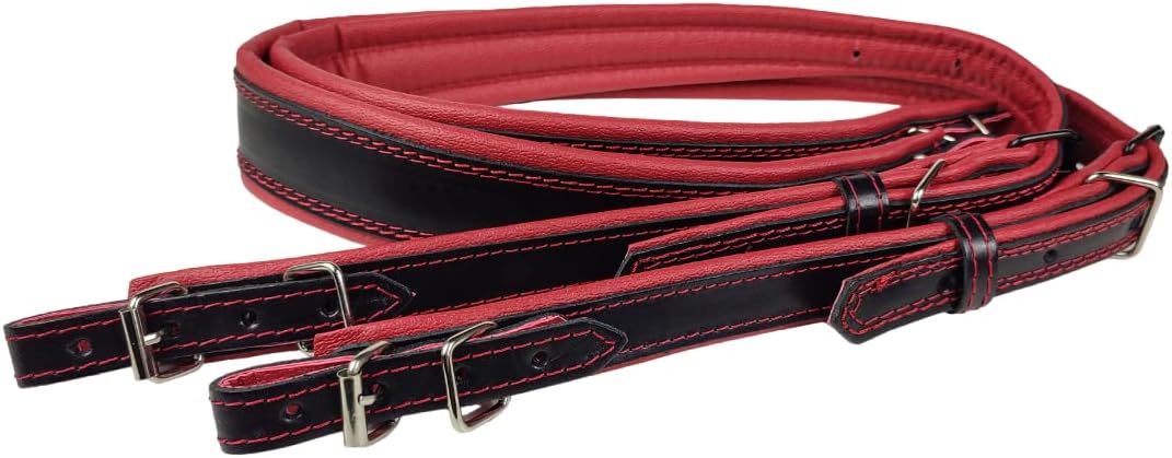 Akkordeongurte Leder 60-120 Bass Schwarz / Rot