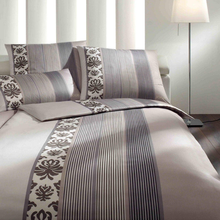 Joop! Mako Satin Bettwäsche Ornament Stripes 4022/7 Graphit Grau 135x200 cm 135x200 cm + 80x80 cm Gr