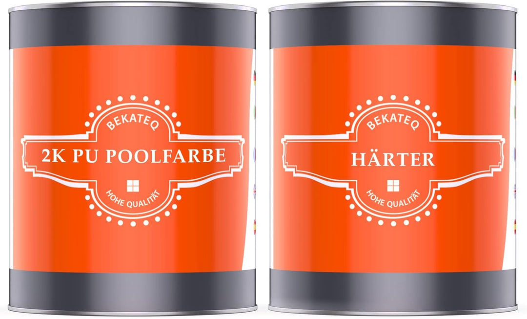BEKATEQ 2K PU Poolfarbe 1 kg, Rapsgelb I Glänzende Schwimmbadfarbe für Poolbecken aus GFK, Polyester