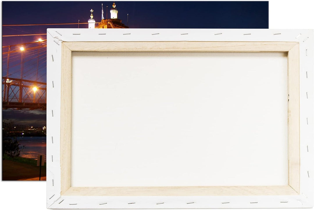 deyoli gigantische Hängebrücke in Ohio Format: 80x60 als Leinwandbild, Motiv fertig gerahmt auf Echt