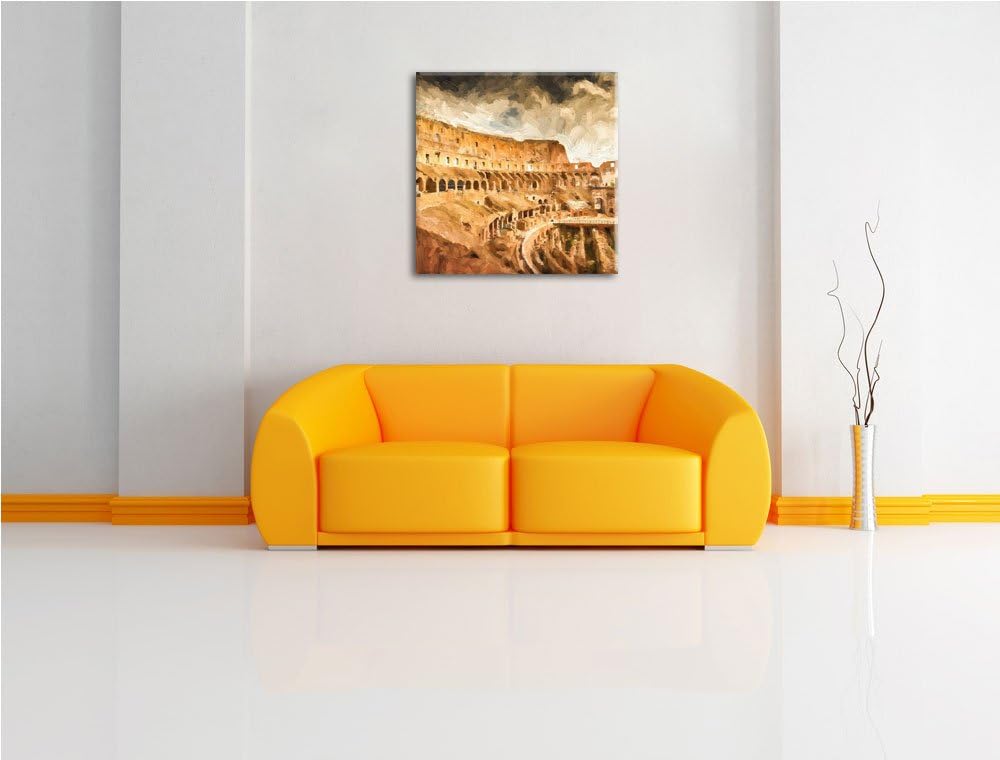 Pixxprint Kolosseum in Rom als Leinwandbild/Grösse: 70x70 cm/Wandbild/Kunstdruck/fertig bespannt, 70