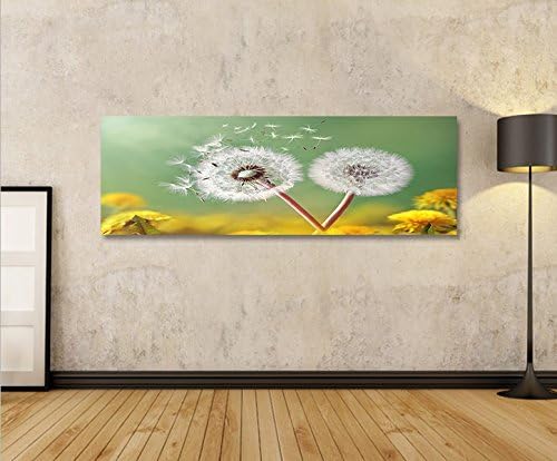 islandburner Bild Bilder auf Leinwand Pusteblume V2 Natur Blumen Panorama XXL Poster Leinwandbild Wa