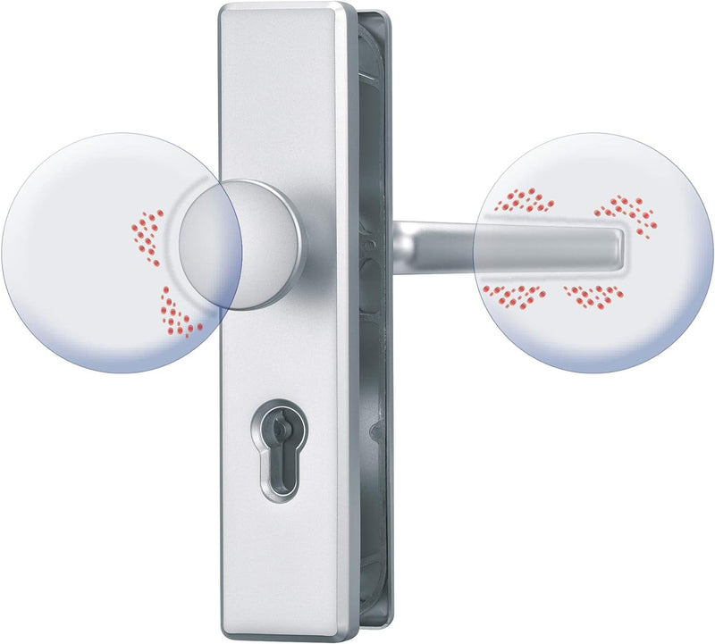 ABUS Antimikrobieller Türschutzbeschlag KLS Clean Touch - Mit Knopf AuÃŸen, Drücker Innen - Für Wohn