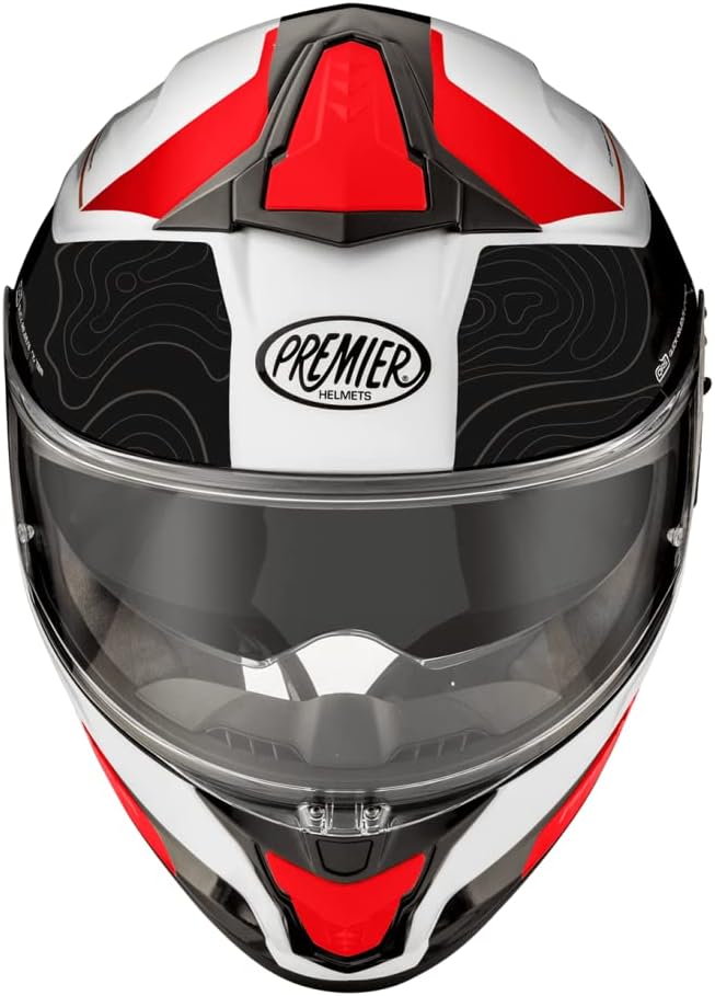 Premier Unisex-Adult Evoluzione Helm S Rot, Schwarz Und Weiss, S Rot, Schwarz Und Weiss