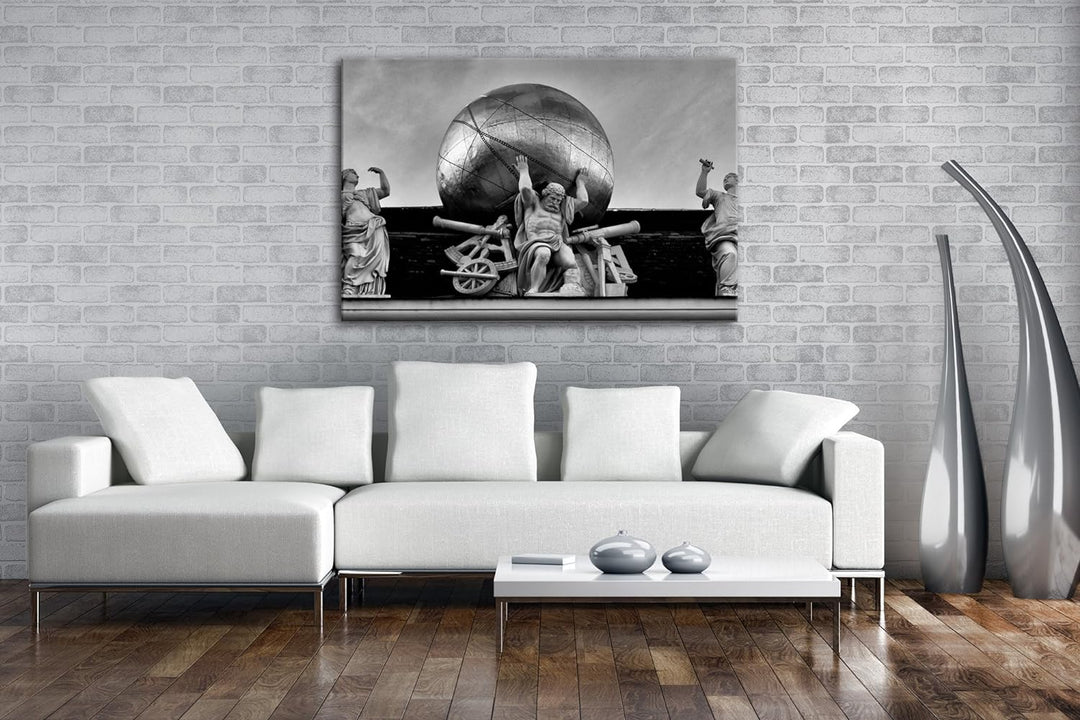 deyoli Atlas Skulptur in Vienna Österreich Effekt: Schwarz/Weiss Format: 100x70 als Leinwand, Motiv