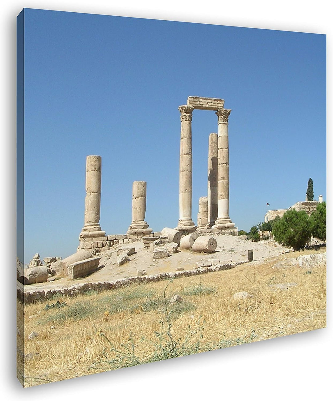 deyoli alte Ruine in Jordanien Format: 70x70 als Leinwandbild, Motiv fertig gerahmt auf Echtholzrahm