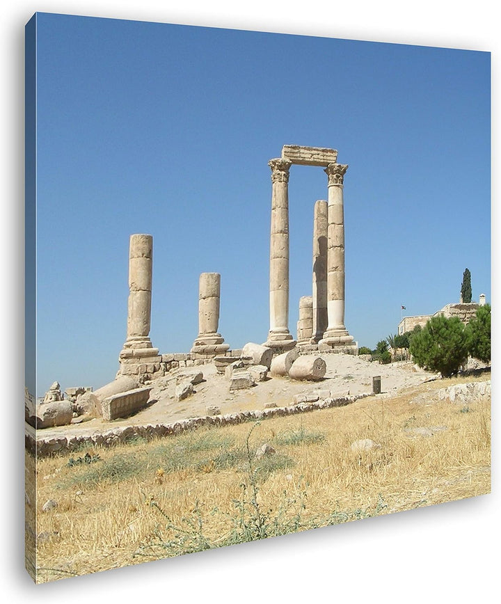 deyoli alte Ruine in Jordanien Format: 70x70 als Leinwandbild, Motiv fertig gerahmt auf Echtholzrahm