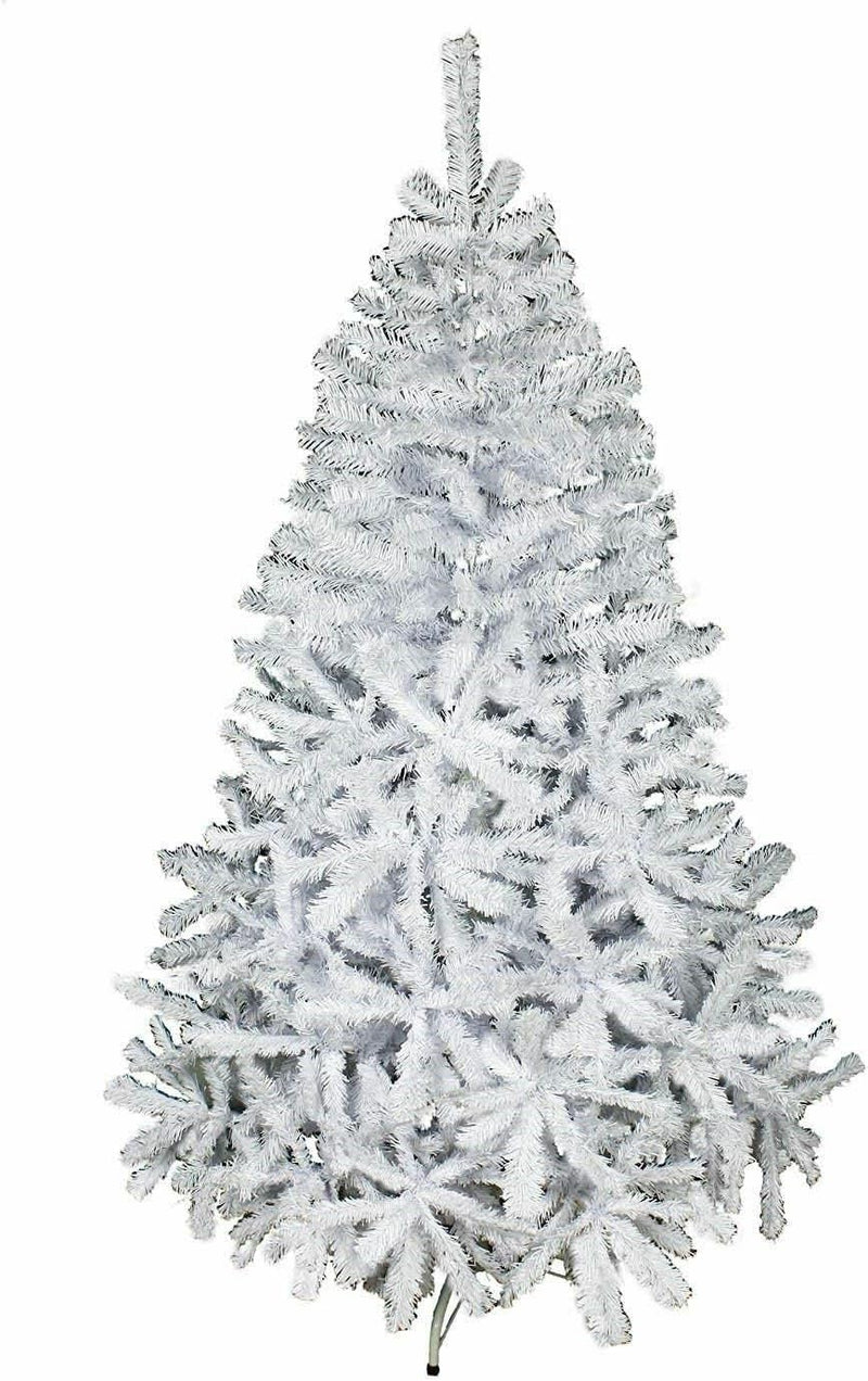 HAAC künstlicher Weihnachtsbaum in Farbe weiss 150 cm mit 680 Zweigen Tannenbaum aufklappbar mit Met