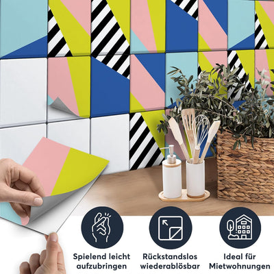 CREATISTO Klebefliesen Stickerfliesen Fliesenfolie - Stylische Sticker Aufkleber für Fliesen I Klebe