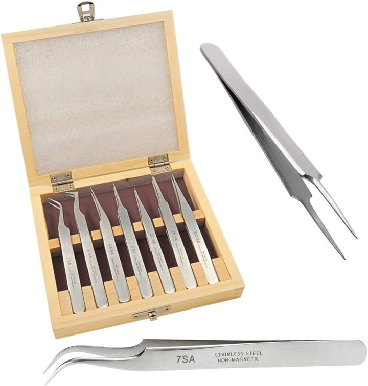 7 SA Pinzetten für die Uhrenreparatur von S1 Deluxe© - Uhrmacherpinzetten - Uhrenwerkzeug