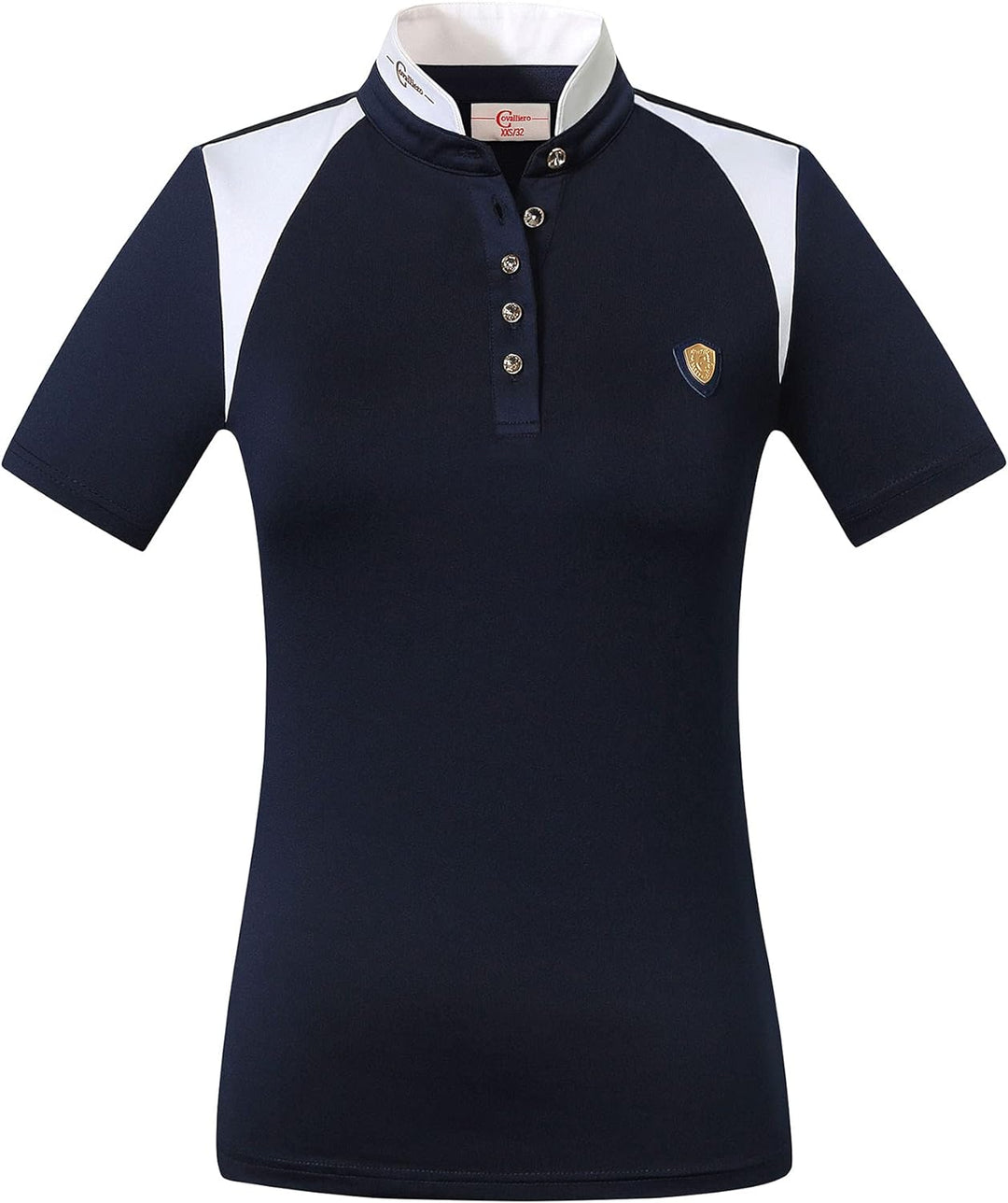 Damen Shirt Competition Navy L, weiss