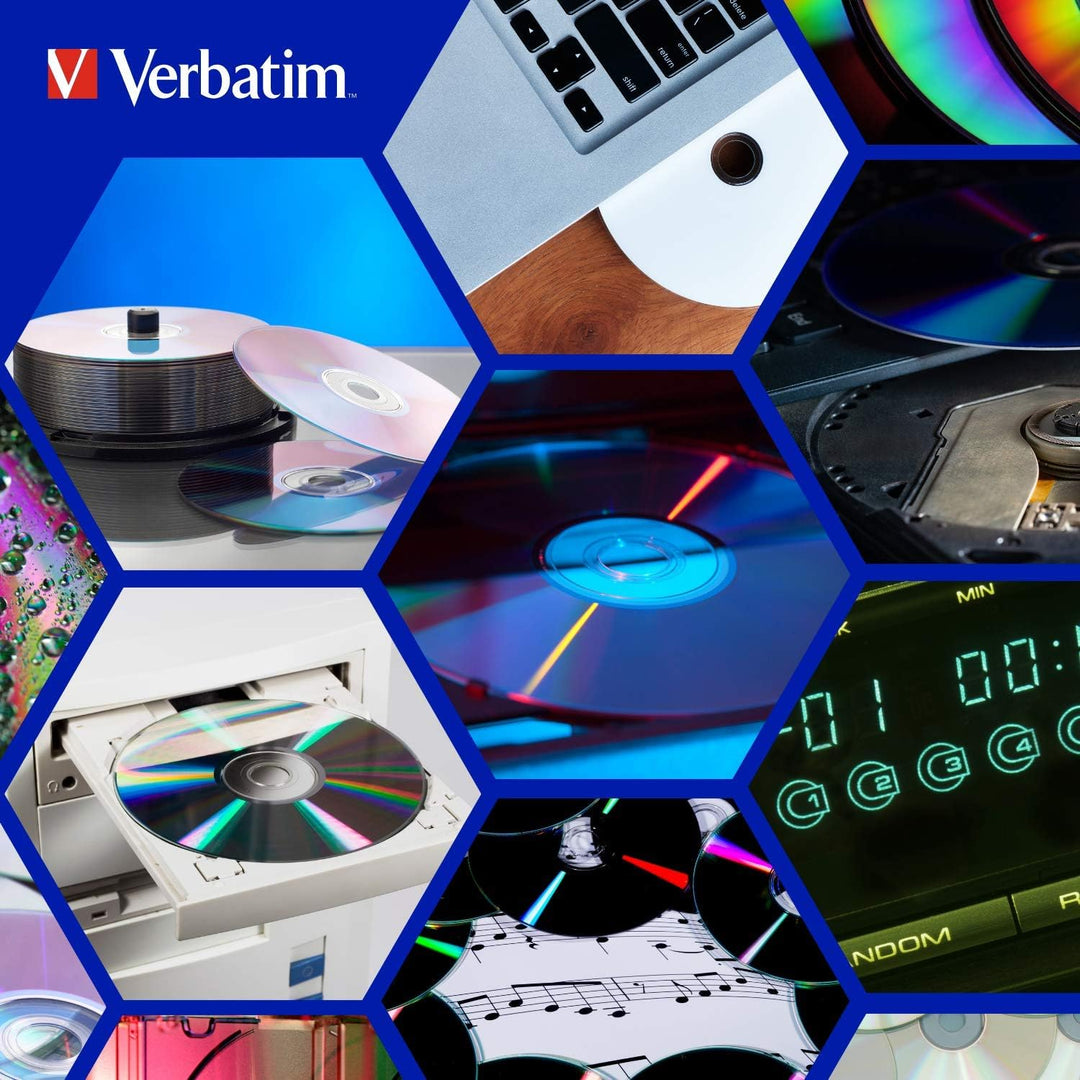 Verbatim CD-R DataLifePlus 700 MB, 100er Pack Spindel, CD Rohlinge beschreibbar, 52-fache Brenngesch