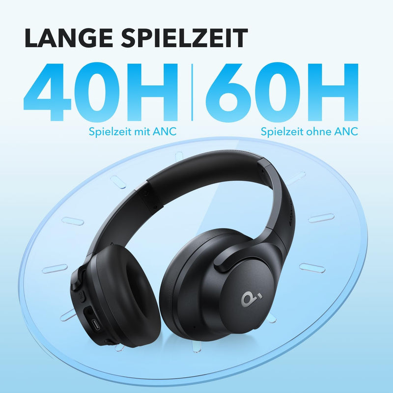 soundcore by Anker Q20i kabelloser Bluetooth Over-Ear-Kopfhörer mit Hybrid Active Noise Cancelling,