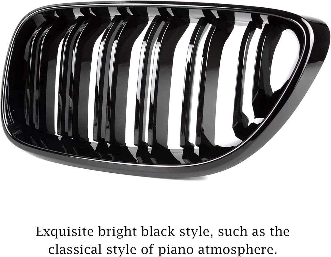 Gangying F22 Niere Schwarz,Kühlergrill Passt für BMW 2 Serie F22 F23 F87 M2 2014-2018 (Gloss Black A