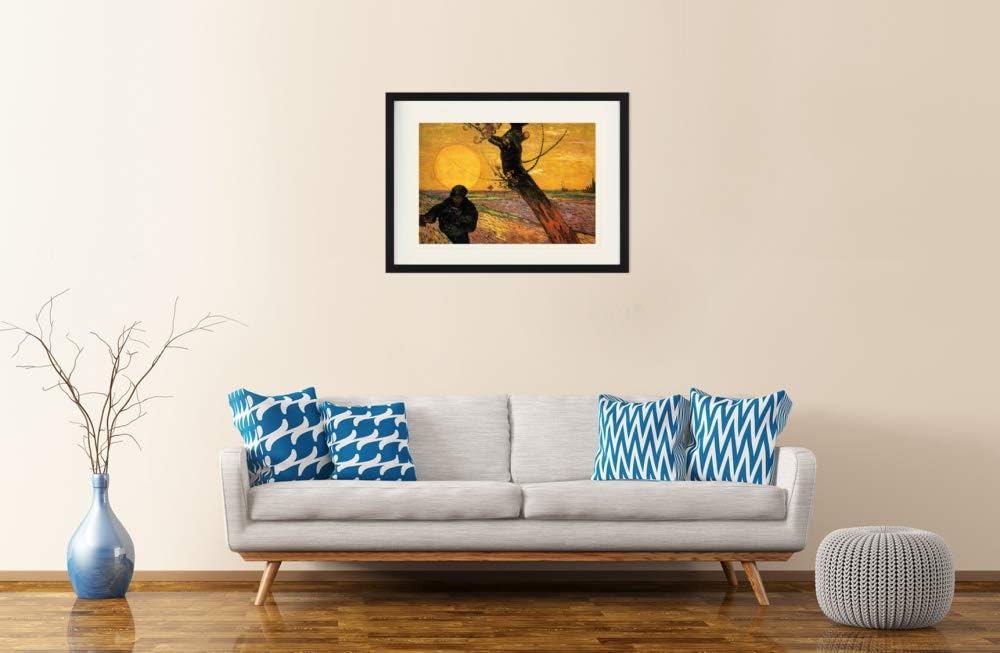 1art1 Vincent Van Gogh Poster Der Sämann Bei Sonnenuntergang Nach Millet II, 1888 Gerahmtes Bild Mit