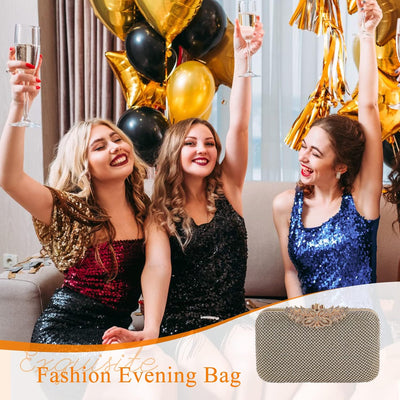 CORIOS Abendtasche Damen Strass Clutch Glitzernd Umhängetasche Diamant Tasche Kette Schultertasche E