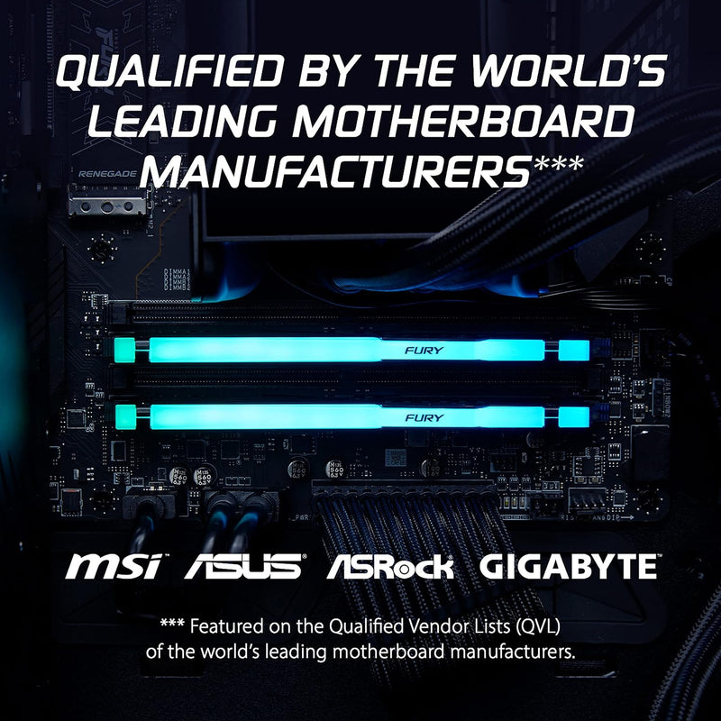 Kingston FURY Beast DDR5 RGB 16GB 6000MT/s DDR5 CL36 DIMM Desktop Gaming Speicher Einzelnes Modul -