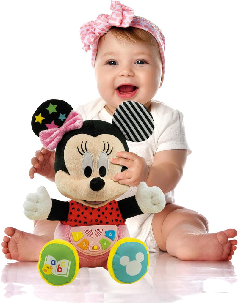 Clementoni 61370 Disney Baby Minnie Interaktive Kleinkind Kinder 1 Jahr, Geschichtenerzähler und Büc