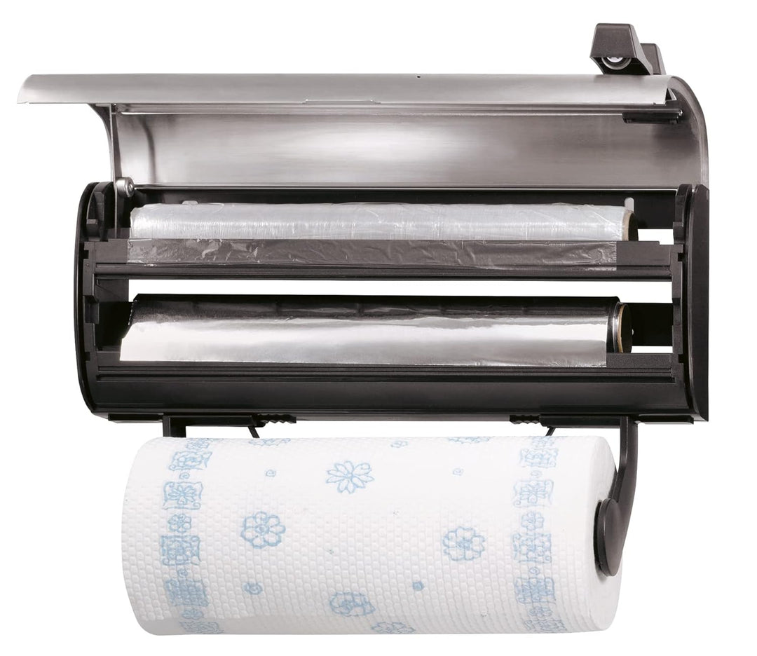 Küchenprofi Wandrollenhalter TRIO, 38 x 16 x 9 cm, für 3 Rollen bis max. 35cm, Küchenpapier, Alufoli