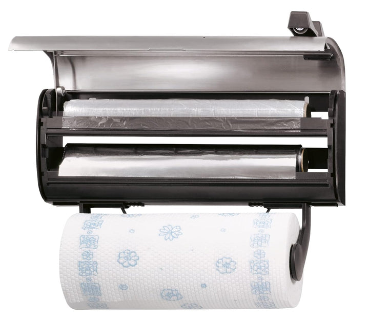 Küchenprofi Wandrollenhalter TRIO, 38 x 16 x 9 cm, für 3 Rollen bis max. 35cm, Küchenpapier, Alufoli
