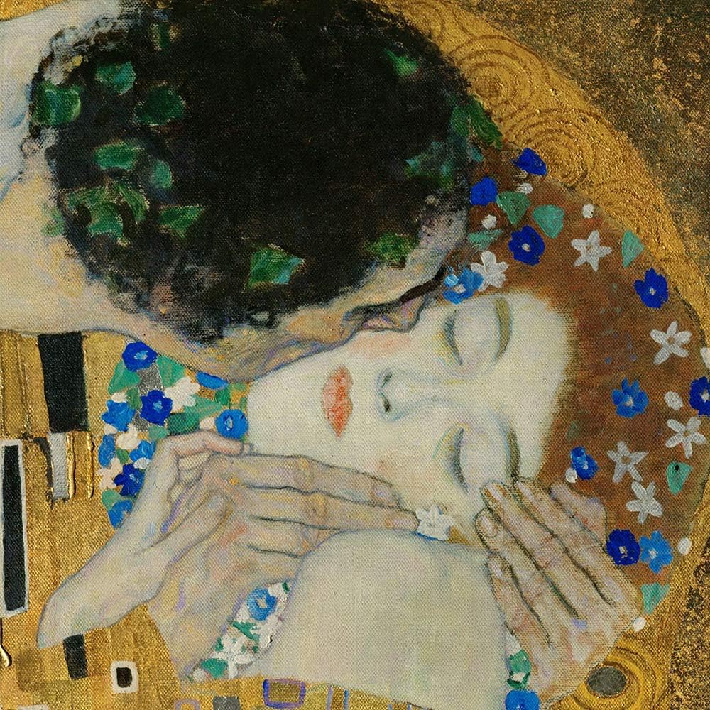 Feeby Wanddeko Gustav Klimt Leinwandbild Kunstdruck Der Kuss Gold Gelb 80x120 cm M12824 80x120 cm, M
