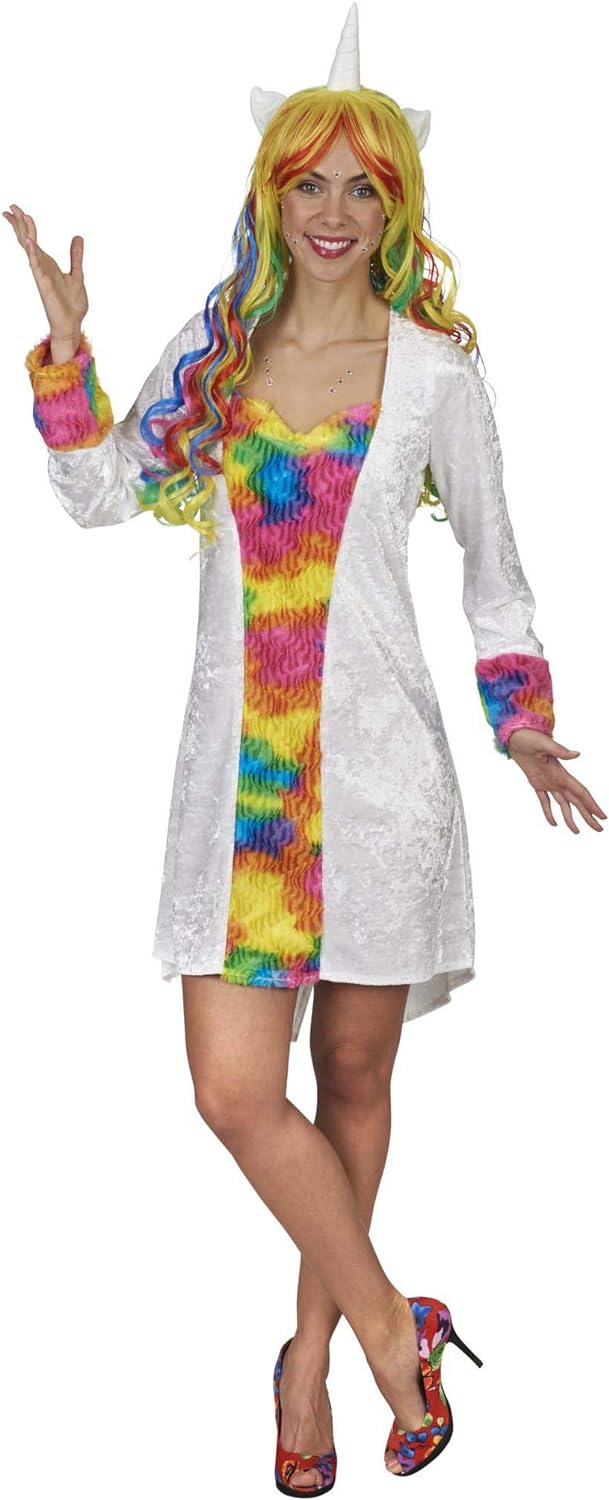 Andrea Moden - Kostüm Einhorn, Kleid, Regenbogenfarben, Tier, Farbelwesen, Mottoparty, Karneval