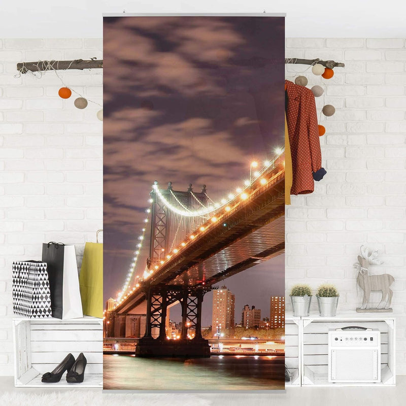 Bilderwelten Raumteiler Manhattan Bridge 250x120cm ohne Halterung 250x120cm without hanger, 250x120c