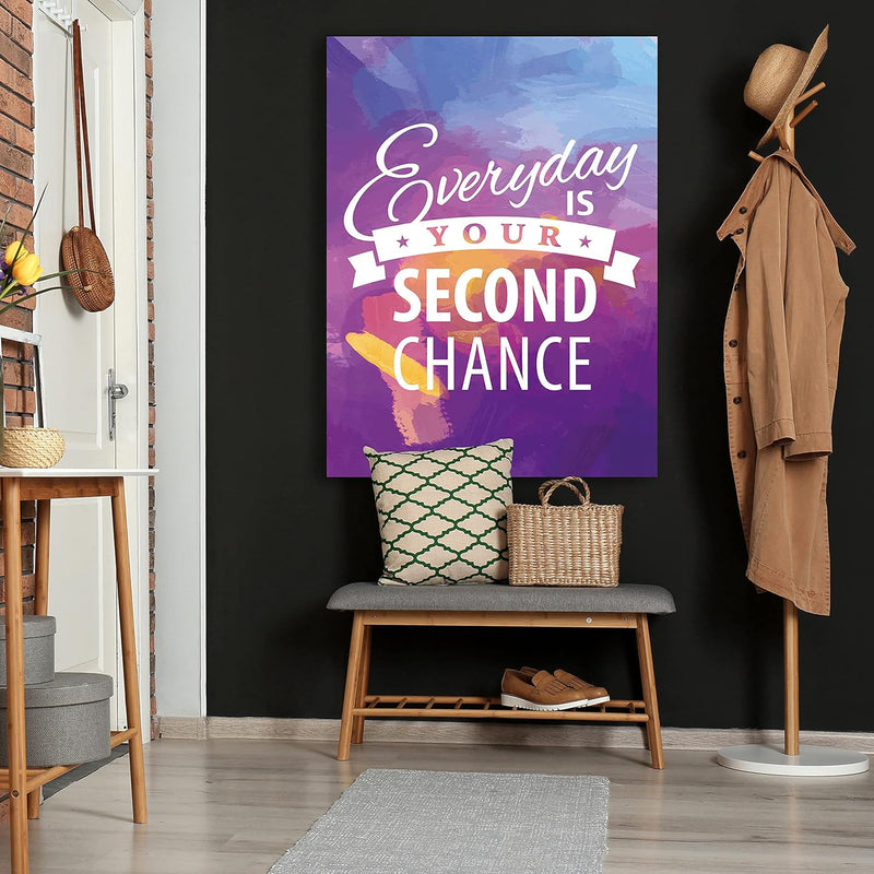 wandmotiv24 Deko Acrylglas Wand-Bild, Grösse 60x45cm, Hochformat, Second Chance, Everyday, Pastell,