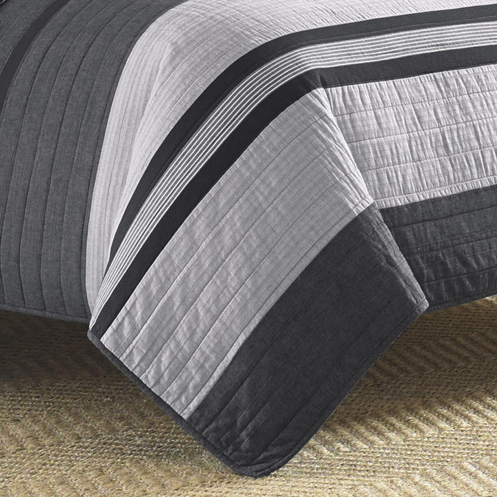 Nautica Vessey Cotton Pieced Quilt, Twin, Gray, Twin