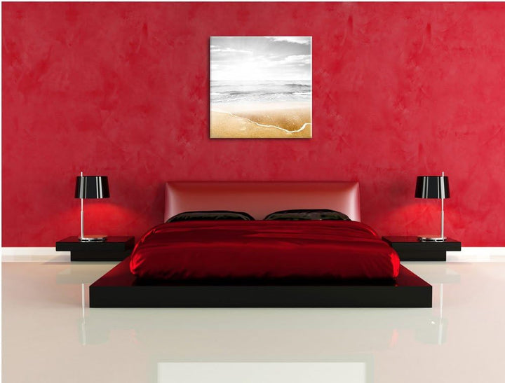 Pixxprint Wellen am Traumstrand als Leinwandbild/Grösse: 70x70 cm/Wandbild/Kunstdruck/fertig bespann