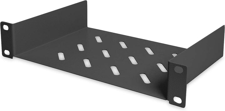 DIGITUS 3-Fach Steckdosenleiste - 1HE - 10-Zoll (254 mm) - Silber/Schwarz DN-95411 & Fachboden - 1HE