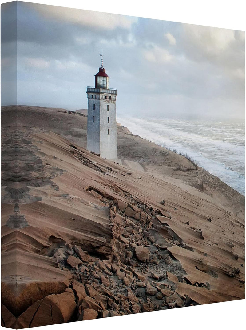 Bilderwelten Leinwandbild - Leuchtturm in Dänemark - Quadrat 1:1, 120cm x 120cm, 120cm x 120cm