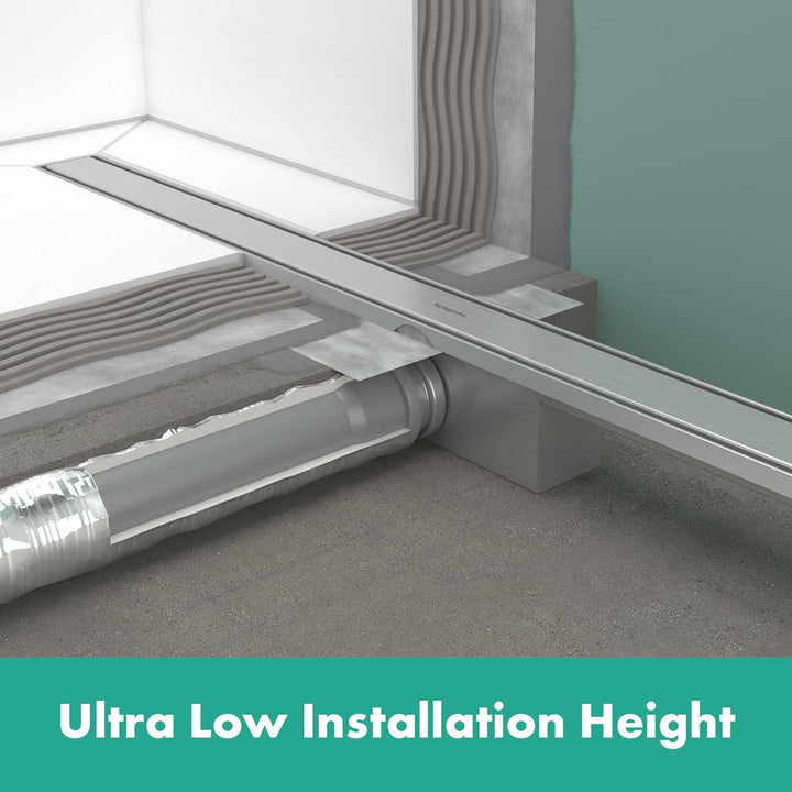 hansgrohe 56178800 RainDrain Compact Duschrinne 800 für Standardinstallation Edelstahl gebürstet Kom