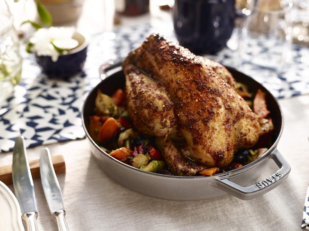 STAUB Bratpfanne/Schmorpfanne aus Gusseisen mit zwei Griffen, 26 cm, Induktionsgeeignet, Graphitgrau