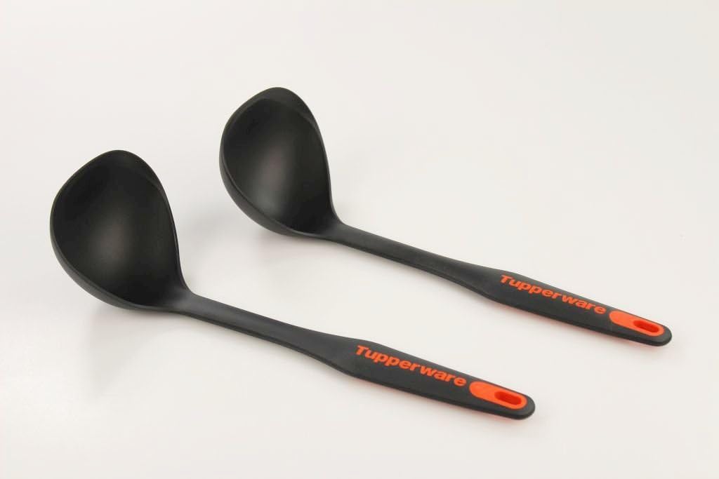 TUPPERWARE Griffbereit Schöpflöffel TOP-Schöpflöffel Löffel schwarz-orange (2) 29968