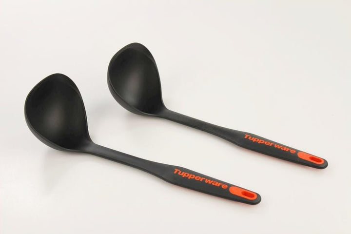 TUPPERWARE Griffbereit Schöpflöffel TOP-Schöpflöffel Löffel schwarz-orange (2) 29968