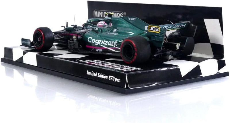 Minichamps 417210705 1:43 Aston Martin Cognizant Formula One Team AMR21-Sebastian Vettel-2nd Aserbai