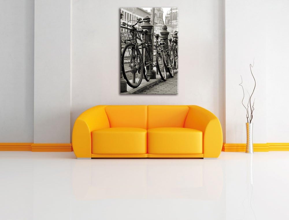 Pixxprint Fahrrad Bahnhof BMX Bahnschiene als Leinwandbild/Grösse: 100x70 / Wandbild/Kunstdruck/fert